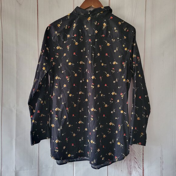 Lauren Ralph Lauren Black Floral Print Blouse, 100% Cotton, Women’s 1X, Floral - Picture 4 of 9